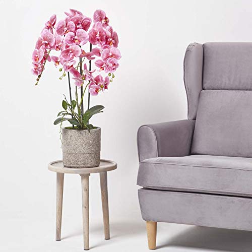 HOMESCAPES Large Artificial Pink Orchid in Pot 82 m Tall Lifelike Faux