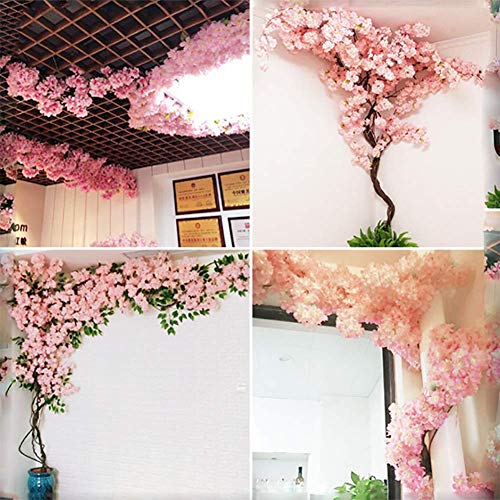 YLLSQ Artificial Cherry Blossom Trees Pure White Cherry Blossom Tree