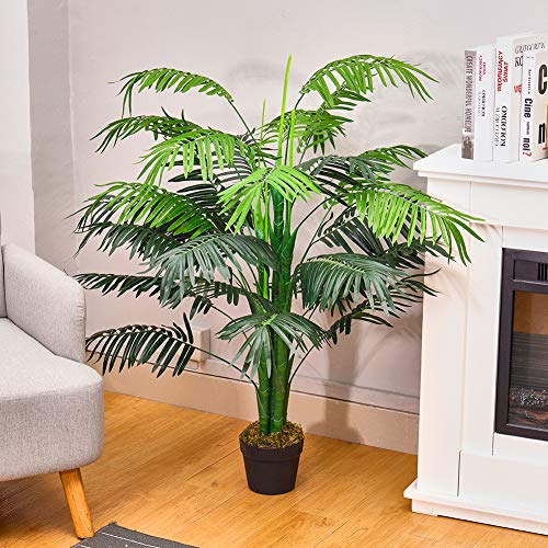 INMOZATA Artificial Areca Palm Tree Tropcial Plant Decorative Plants Fake Trees in Pot 90cm High for Indoor Outdoor Garden 