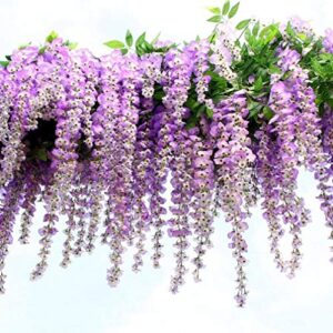 1/3/12/24 Branches Wisteria Fake Flowers Artificial Plant Vine Indoor Outdoor UK 