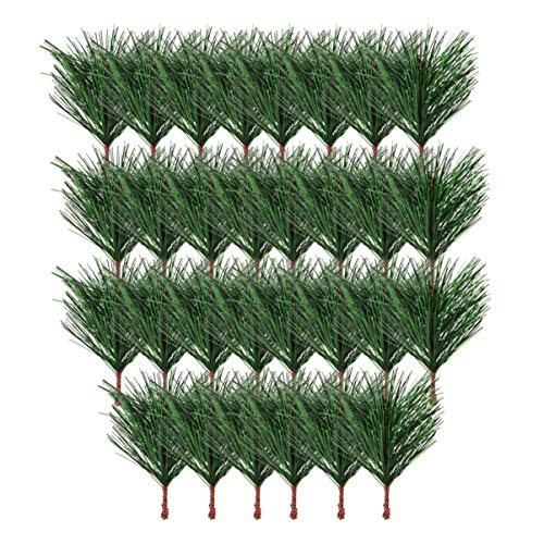 Amosfun 30Pcs Artificial Pine Branches Christmas Pine Needles Fake Pine