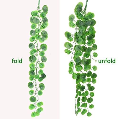 WWW Artificial Hanging Plants, 2 Pack Artificial Ivy, Fake Hanging Vine