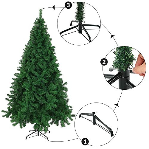 Casaria 240cm Green Artificial Fir Christmas Tree With Metal Base 8ft