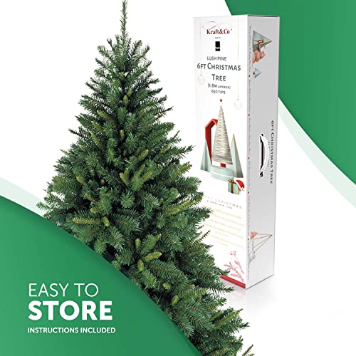 Keplin Premium 6ft Artificial Christmas Tree Lush Pine Effect PVC