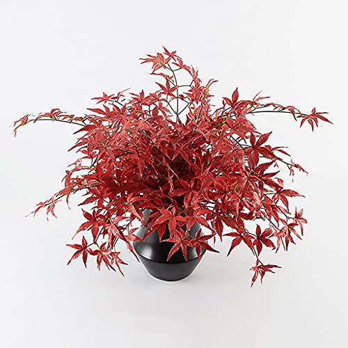 Artificial Plants Artificial Maple Leaf Bonsai Realistic Red Maple Ceramic Flower Pot Fake Plant