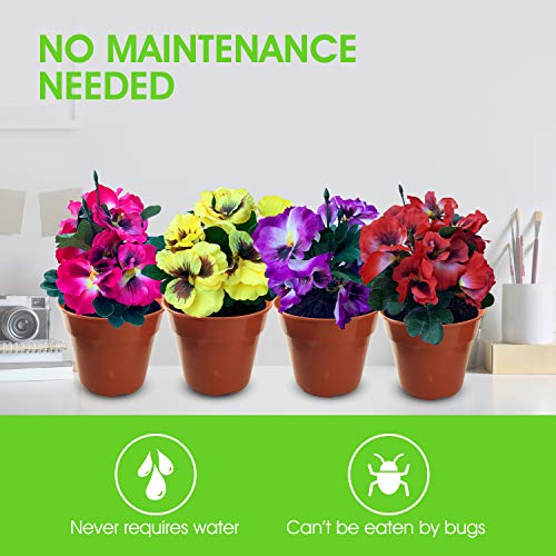 Garden 365 Artificial Pansy Flowers Fake Plants for Outdoor or Indoor