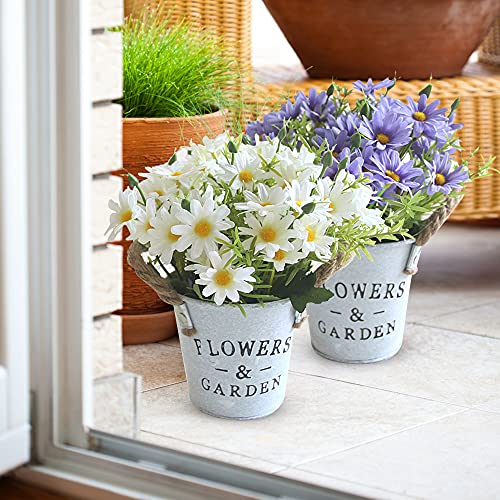 Hwtcjx Artificial Flowers with Vase, Artificial Flowers in Pots, Fake