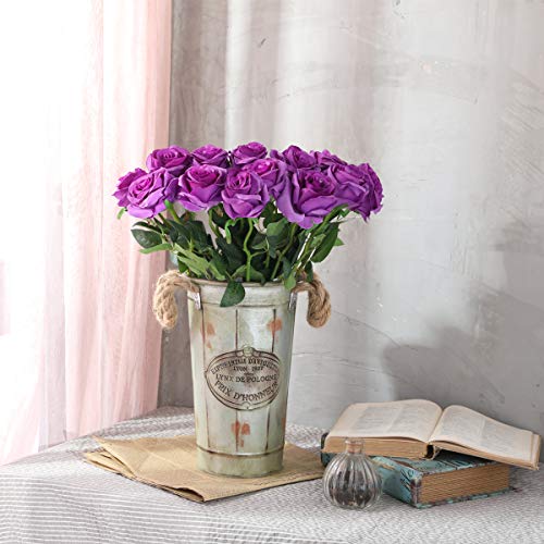 Nubry Artificial Silk Rose Flower Single Stem Lifelike Fake Rose for